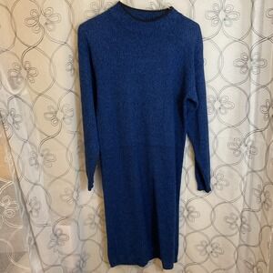 Women's Headliners Blue Black Long Sleeve Sweater Dress Size Small